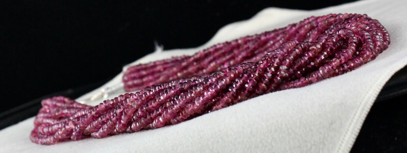 Natural Pink Tourmaline Beaded Necklace 15 L 798 Cts Facet Gemstone Silver Clasp