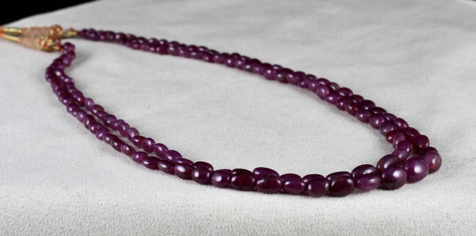 Natural Unheated Ruby Beads Necklace 2 L 212 Ct Gemstone Fashion Jewelry