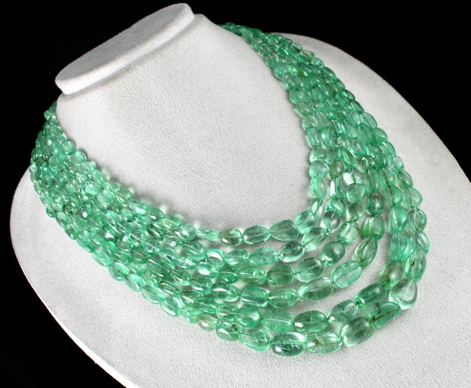 Certified Natural Colombian Emerald Beads 1148ct Necklace For Women