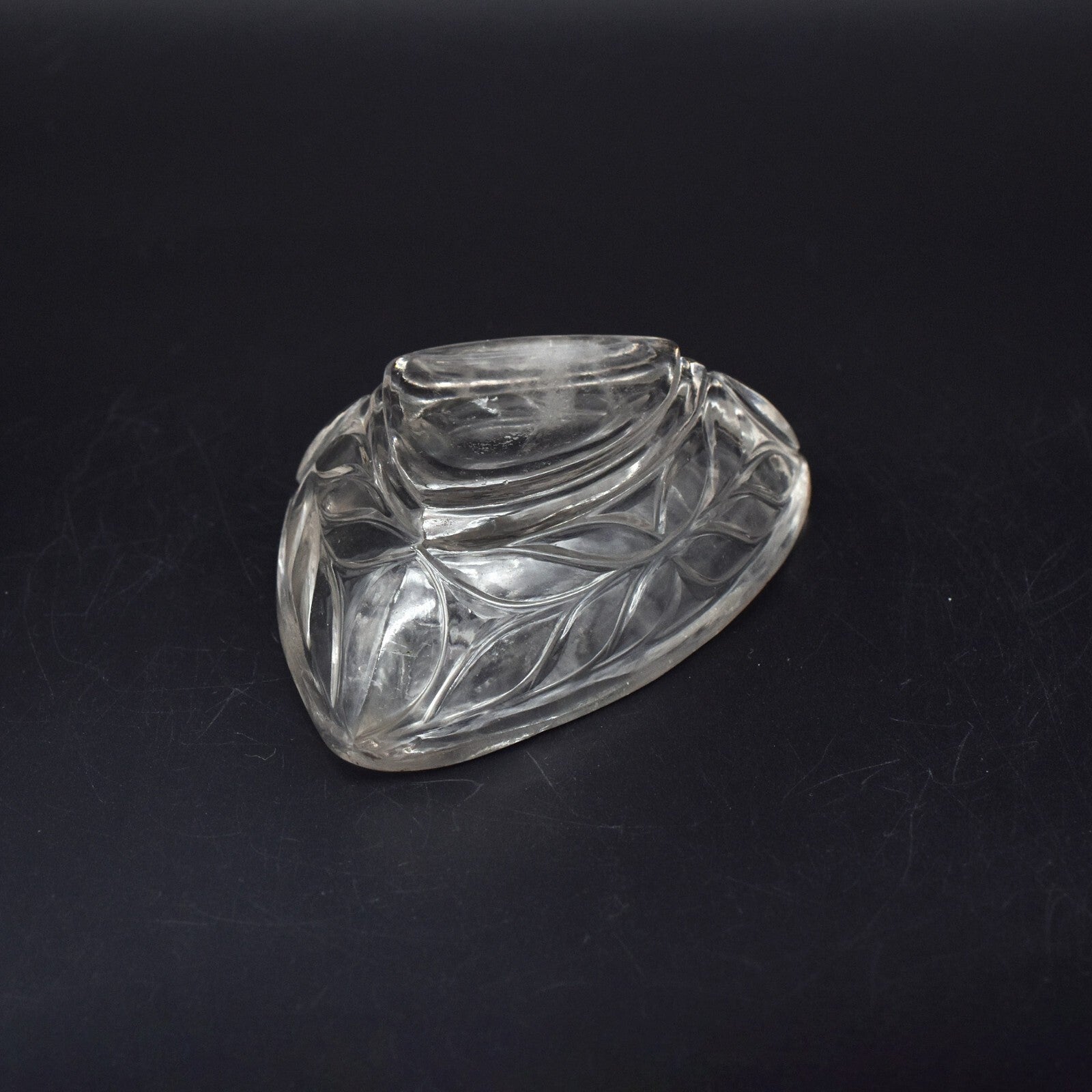 Antique Natural Rock Crystal Quartz 465 Ct Triangle Gemstone Bowl Decor