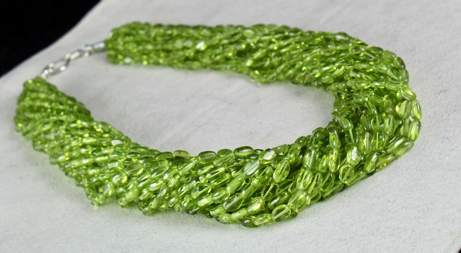 Natural Peridot Beads Cabochon 20 L 1173 Ct Green Gemstone Statement Necklace