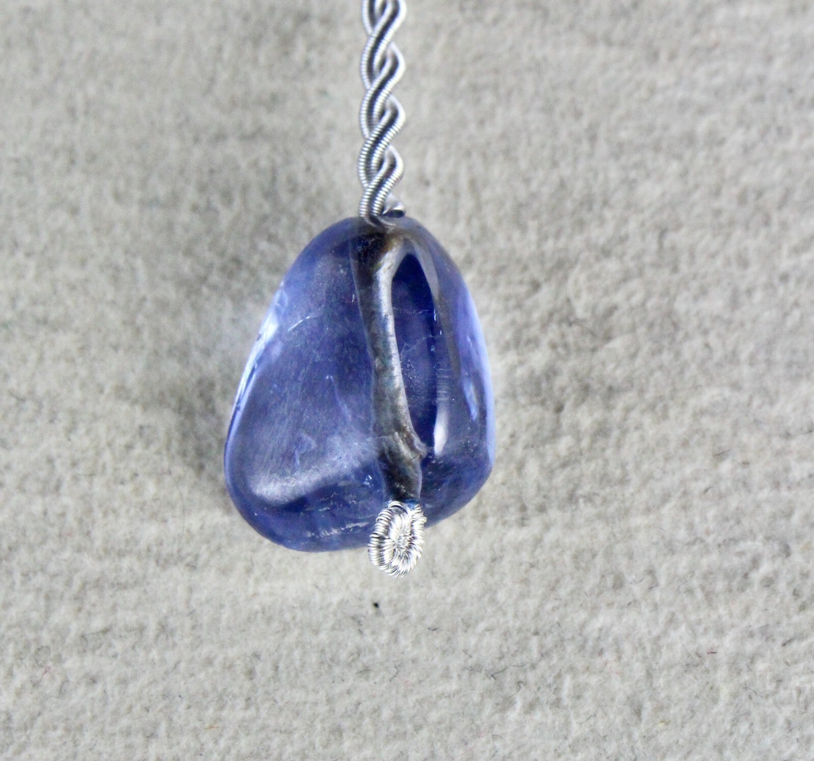 15x12 Mm Certified Natural Blue Sapphire Bead Nugget 12.41 Ct Gem Pendant