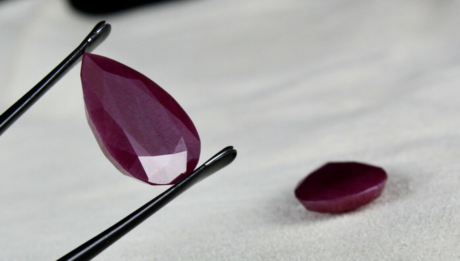 NATURAL UNTREATED RUBY PEAR CUT 2 PCS 36.58 CTS GEMSTONE PAIR DESIGNING EARRING