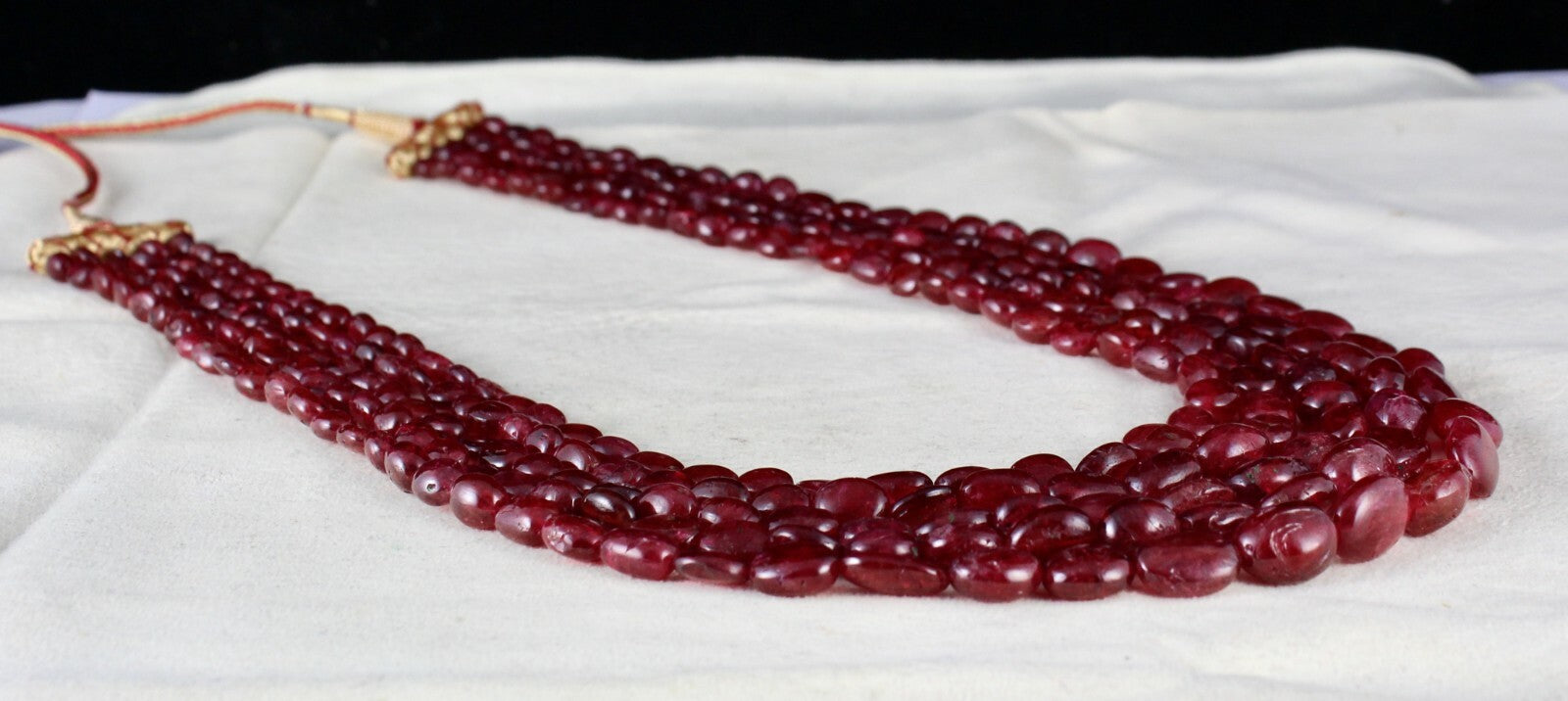 Certified Natural Spinel Necklace 750 Ct Beaded Cabochon Red Gemstone Beads