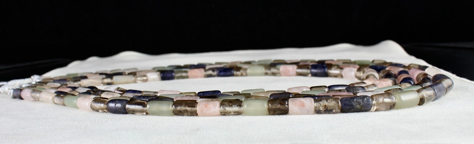 Multi Natural Semi Precious Tube Beads Gemstone Necklace 5 L 1189 Ct