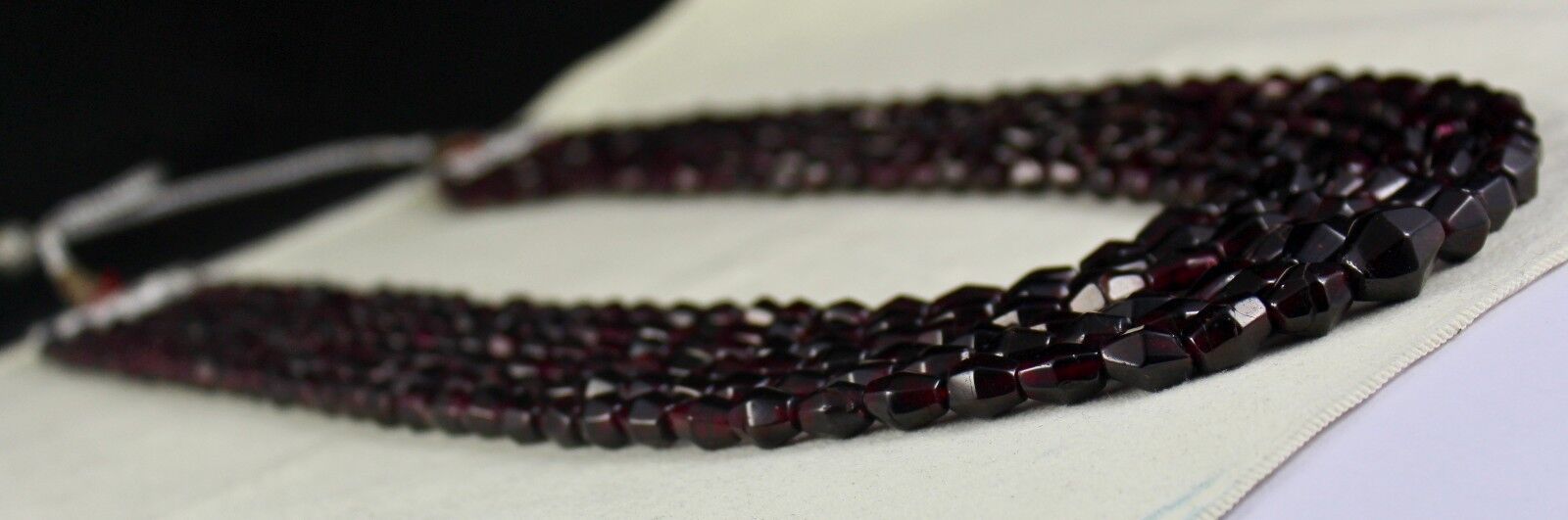 NATURAL GARNET BEADS FANCY 6 LINE 1412 CARATS GEMSTONE LADIES FASHION NECKLACE