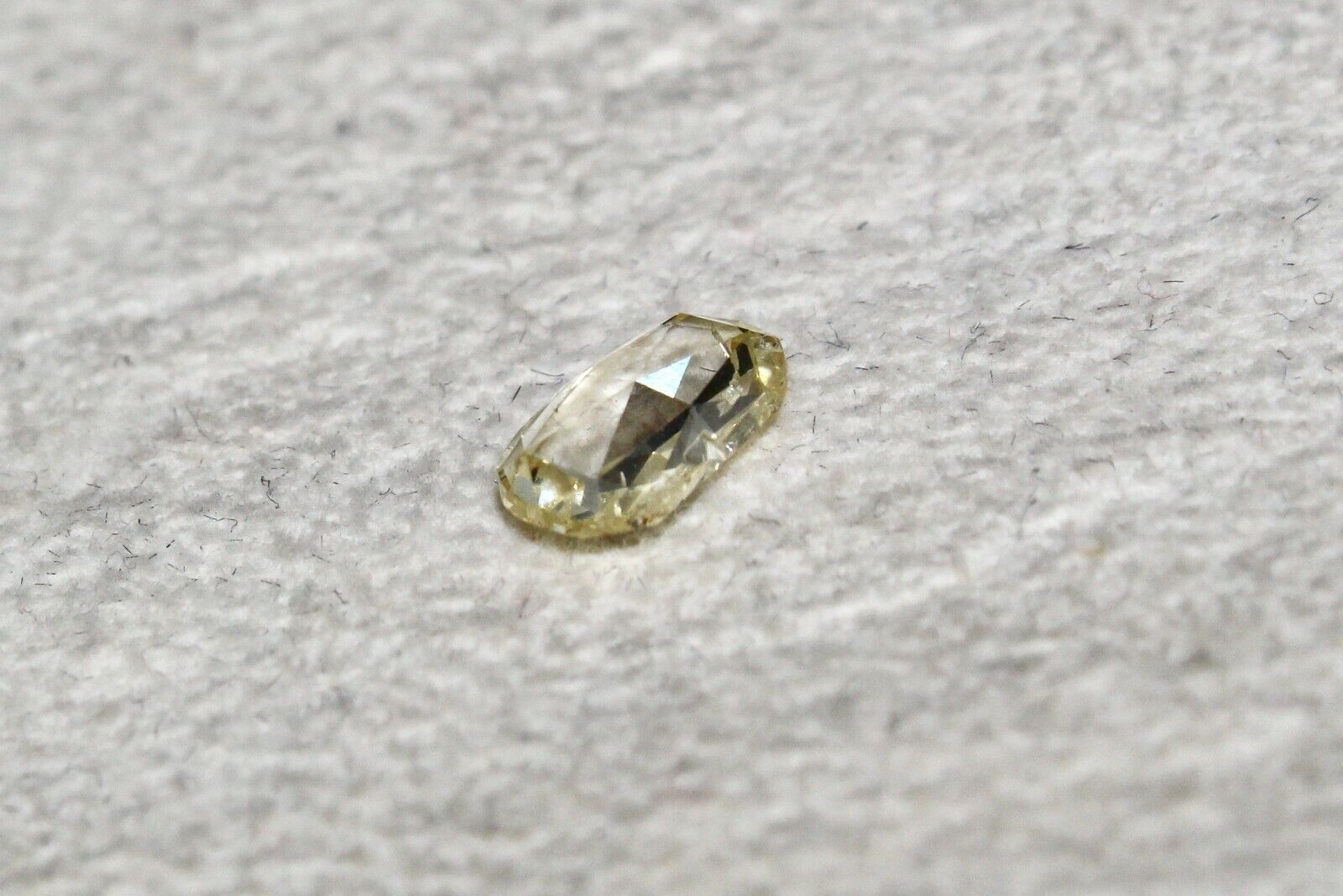 Natural Rose Cut Yellow Diamond Long Oval Shaped 0.91 Cts Stone For Ring Pendant