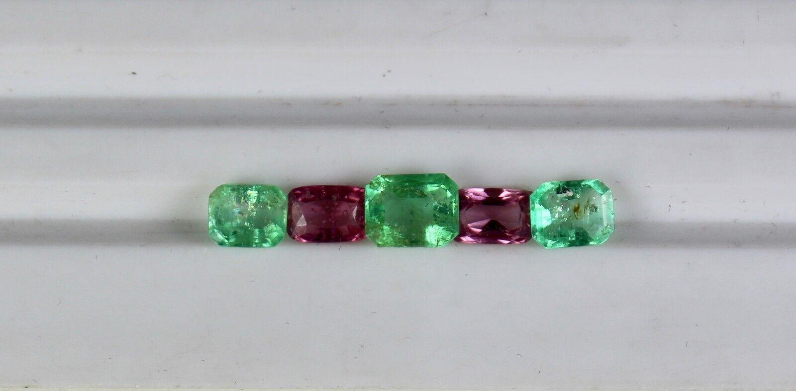 Natural Old Mines Spinel Emerald Octagon Cut 5 pcs 5.04 Carat Gemstone Designing