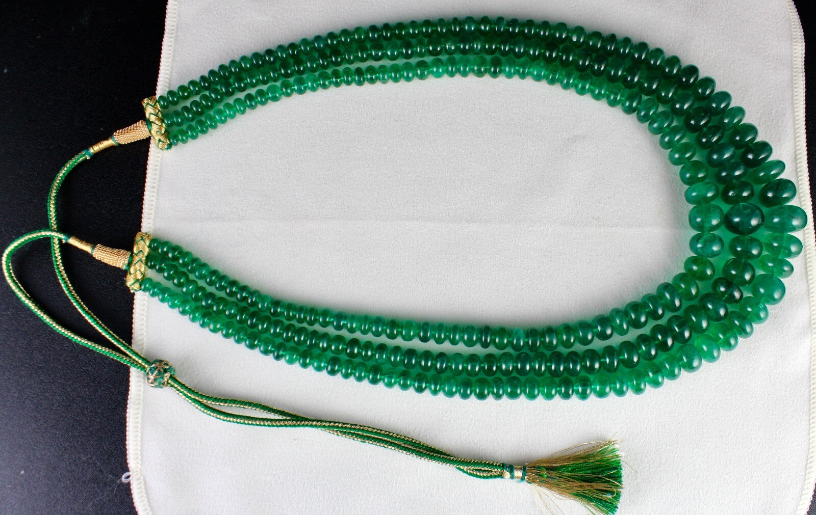 Certified Natural Emerald Round Beads Necklace 1073 Ct Certified Stones