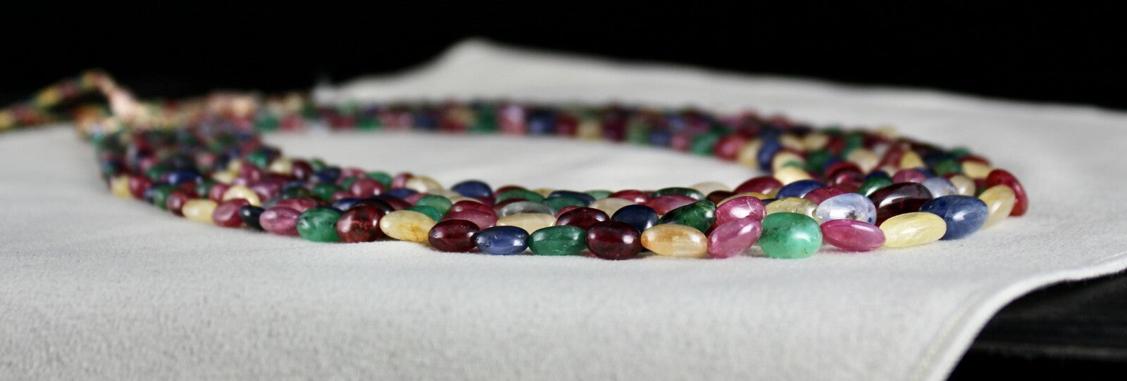 Certified 853 Ct Natural Emerald Ruby Sapphire Hessonite Spinel Necklace