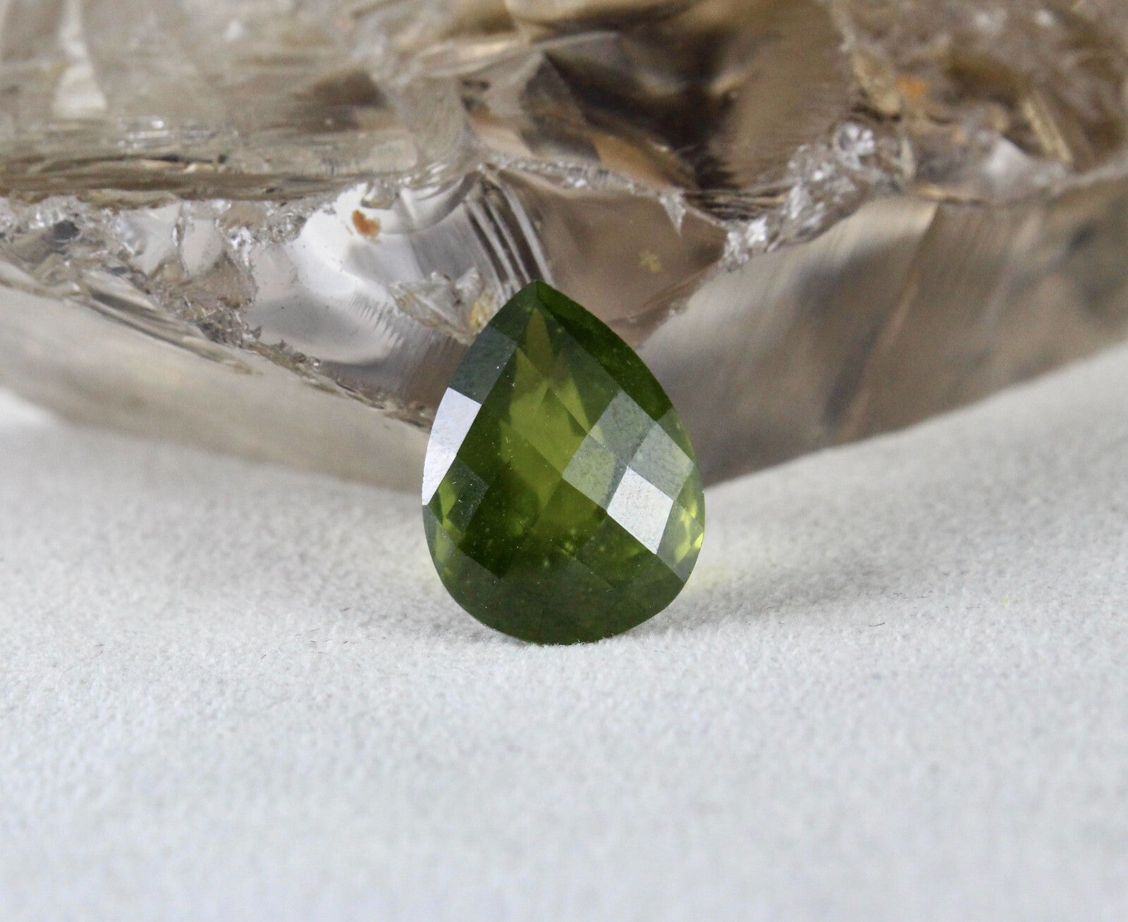 Natural Green Vesuvianite Idocrase Pear 18x13mm 14.51ct Gemstone Ring Pendant