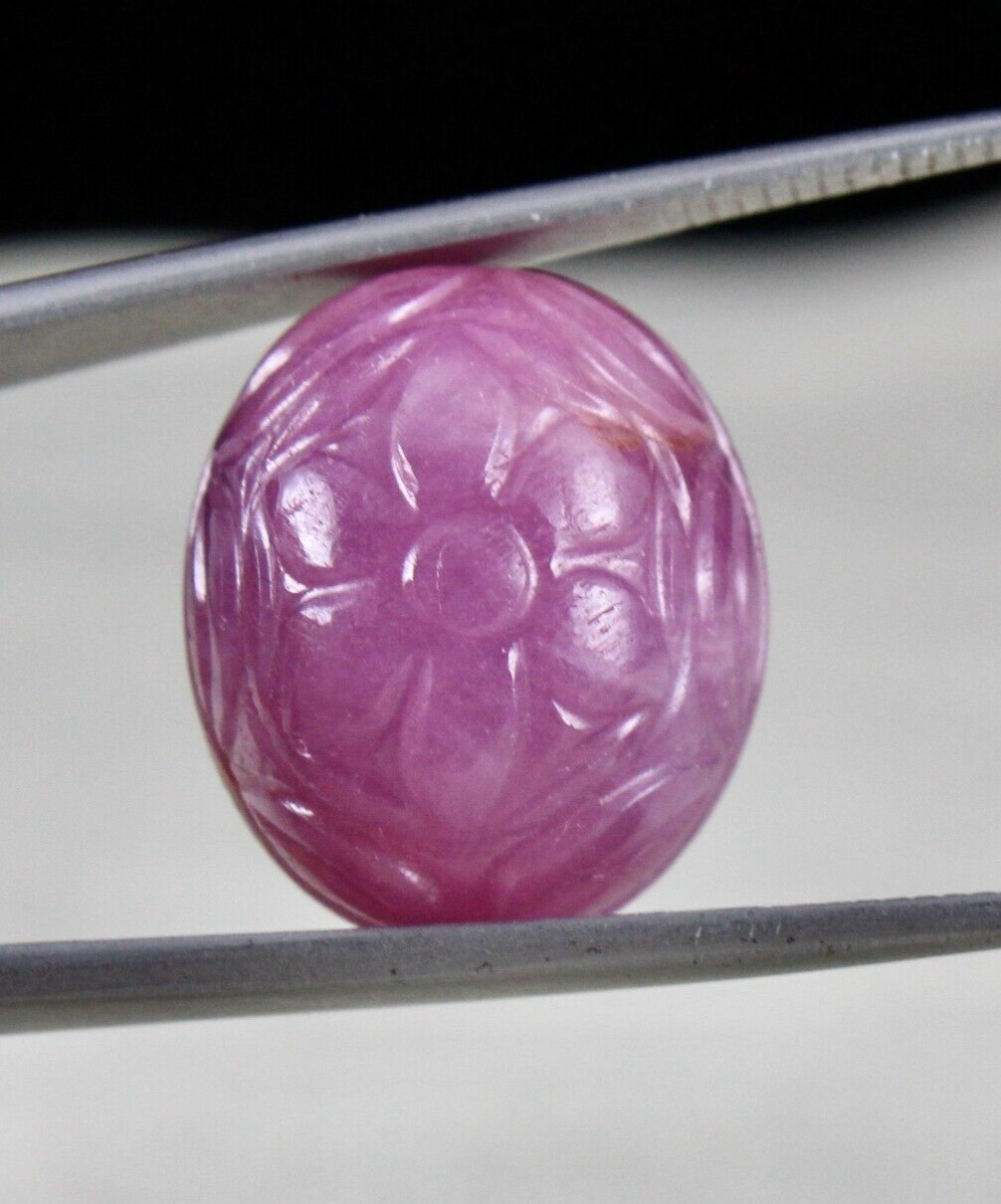 Natural Ruby 38ct Carved Oval 19mm Loose Gemstone For Pendant Ring