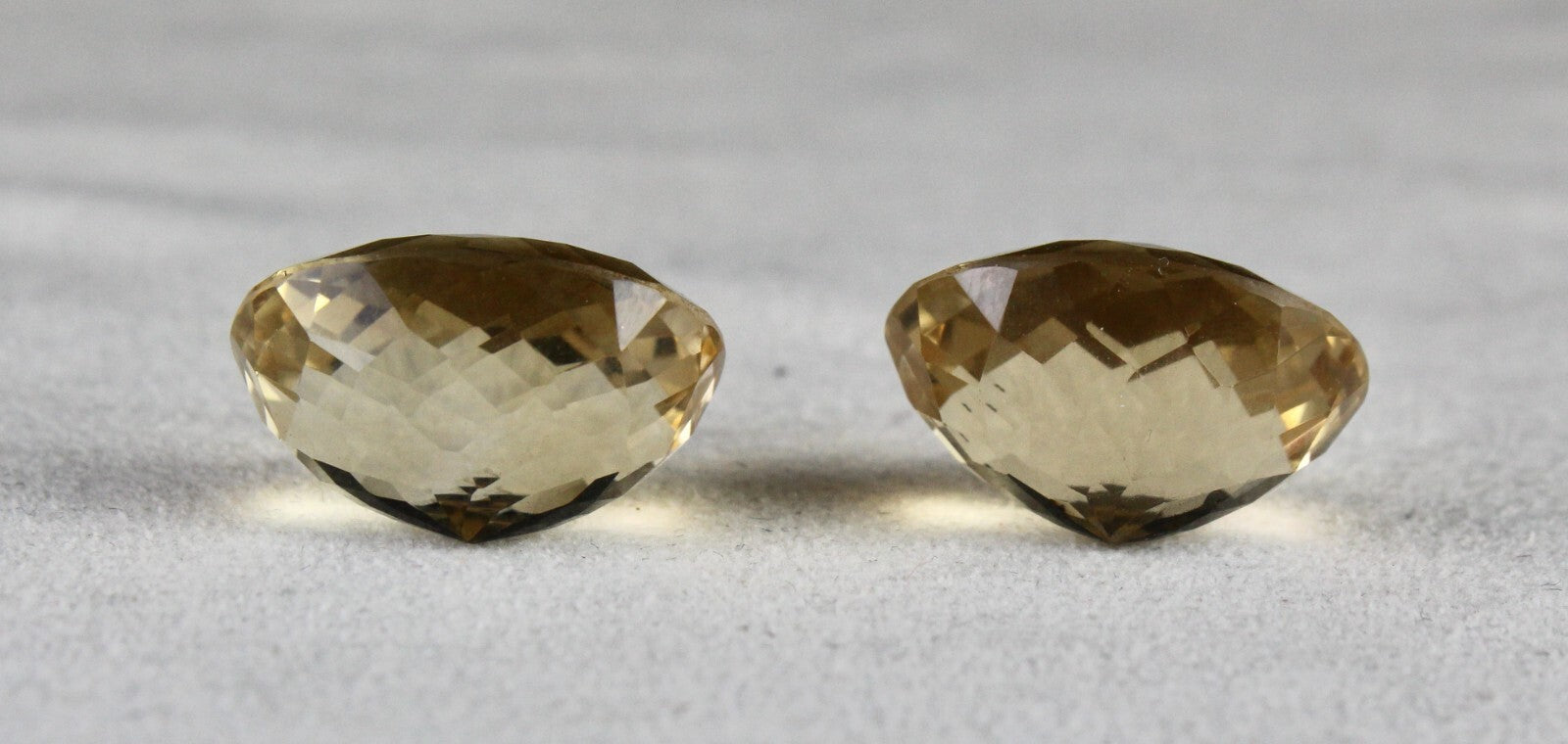 Natural Yellow Citrine Oval 61.22 Ct Gemstone Pair For Earring Design