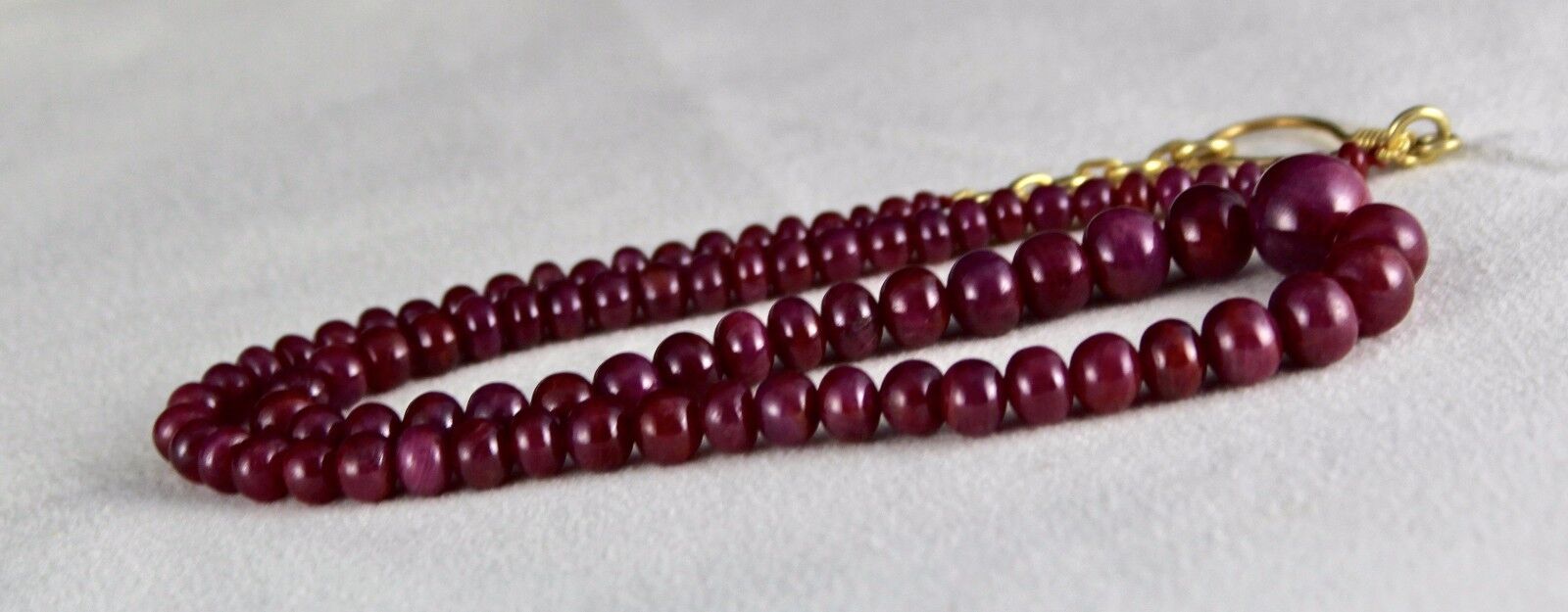 NATURAL UNTREATED RUBY BEADS ROUND 1 LINE 216 CTS GEMSTONE SILVER NECKLACE
