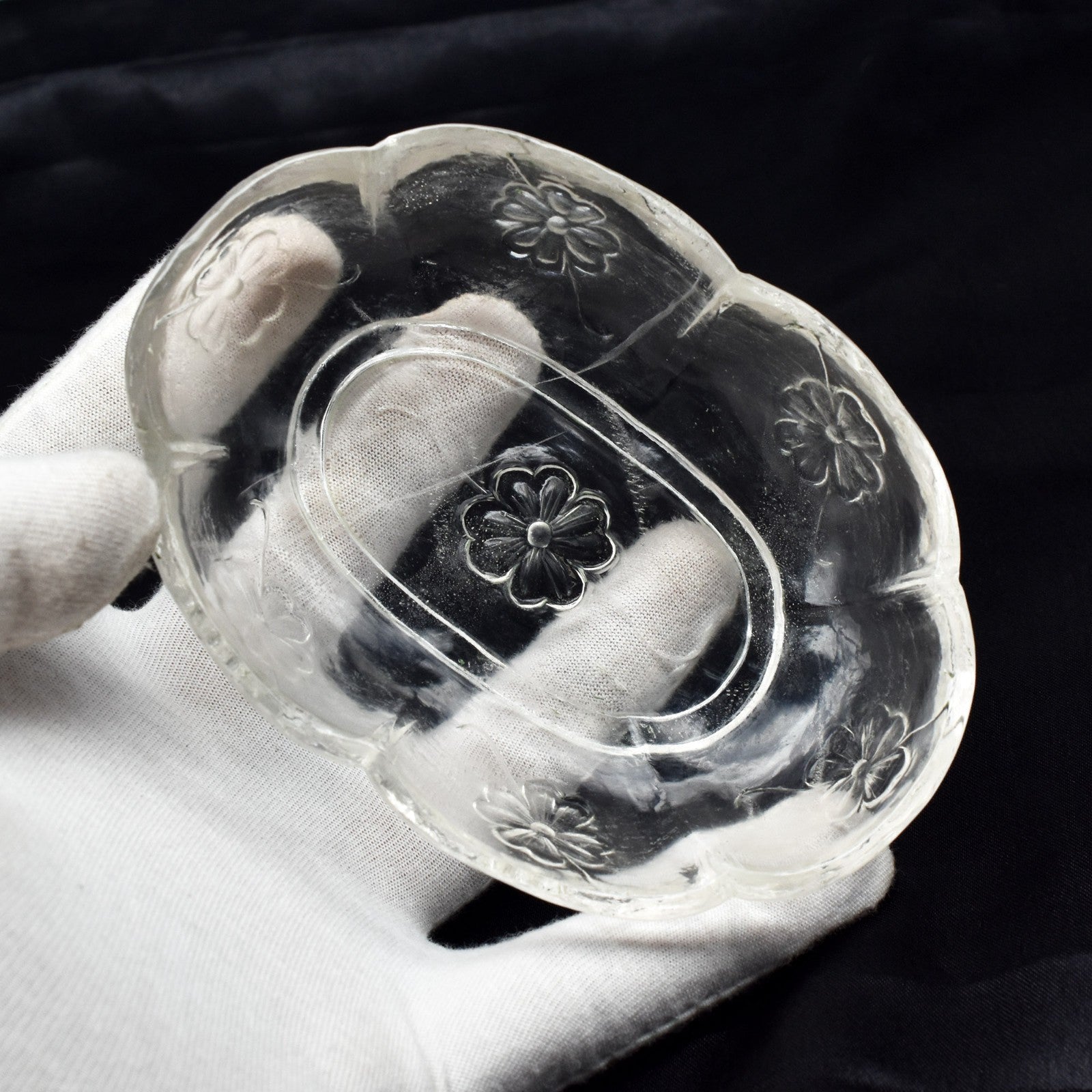 Certified Natural Rock Crystal Quartz 879 Ct Oval Engraved White Gem Bowl Decor