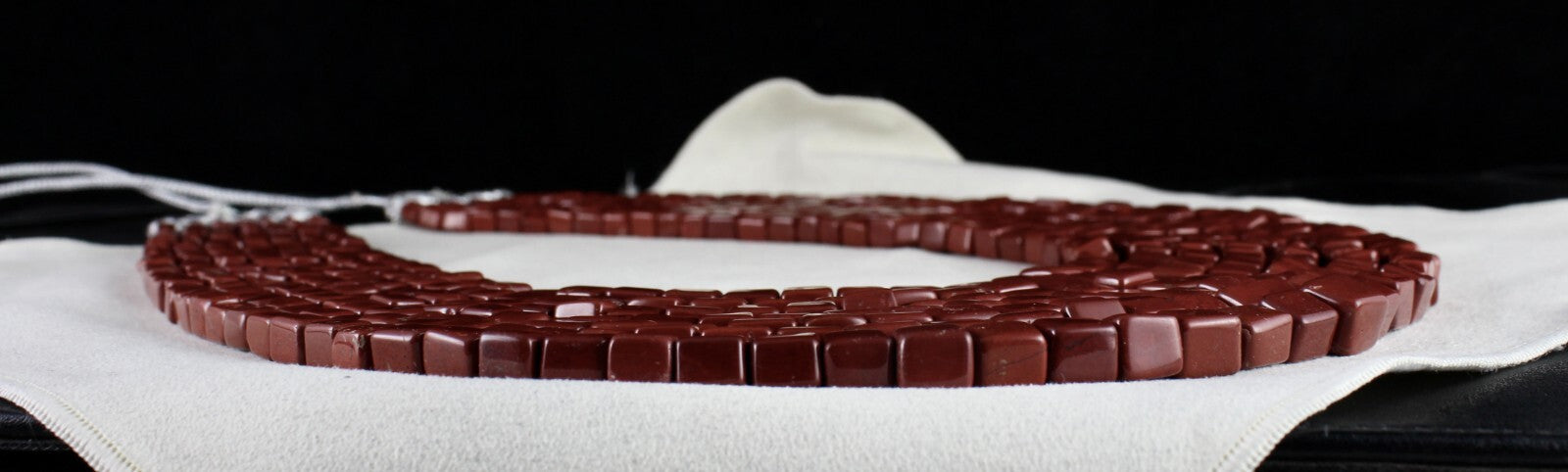 Certified Natural Red Jasper Square Beads Necklace 1982 Ct Fashion 7 Line