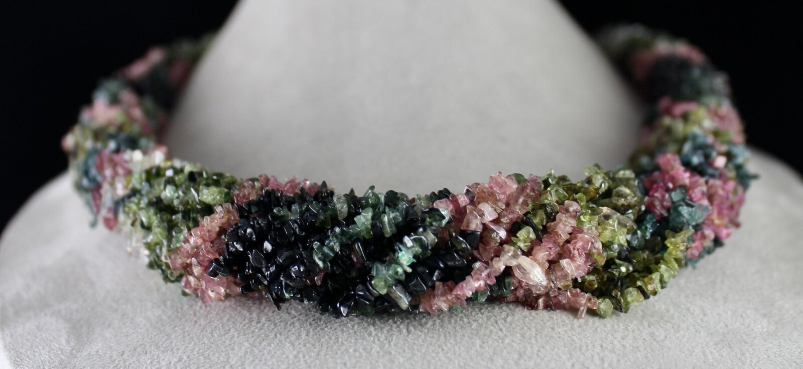 Natural Multi Tourmaline 1438 Ct Beads Sterling Silver Necklace Uncut 20 Line