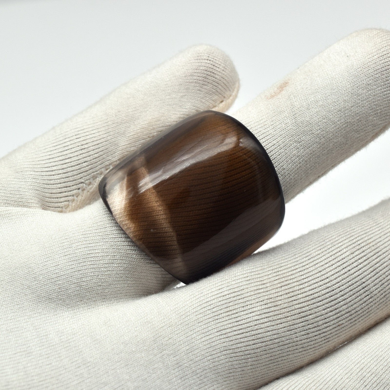 Rare Vintage Smoky Quartz 102 Ct Unisex Fashion Ring For Men And Women