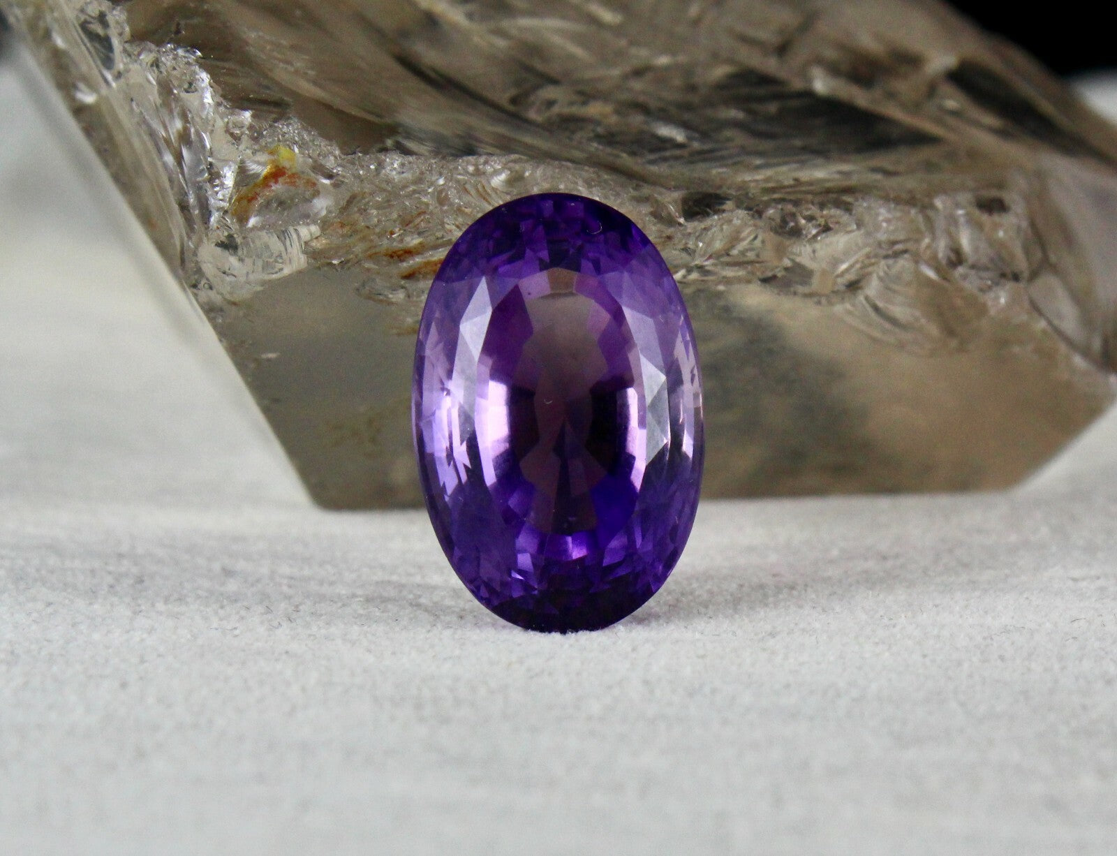 Natural Amethyst 25.48 Ct Oval Cut Gemstone 22x15mm Design Pendant Ring