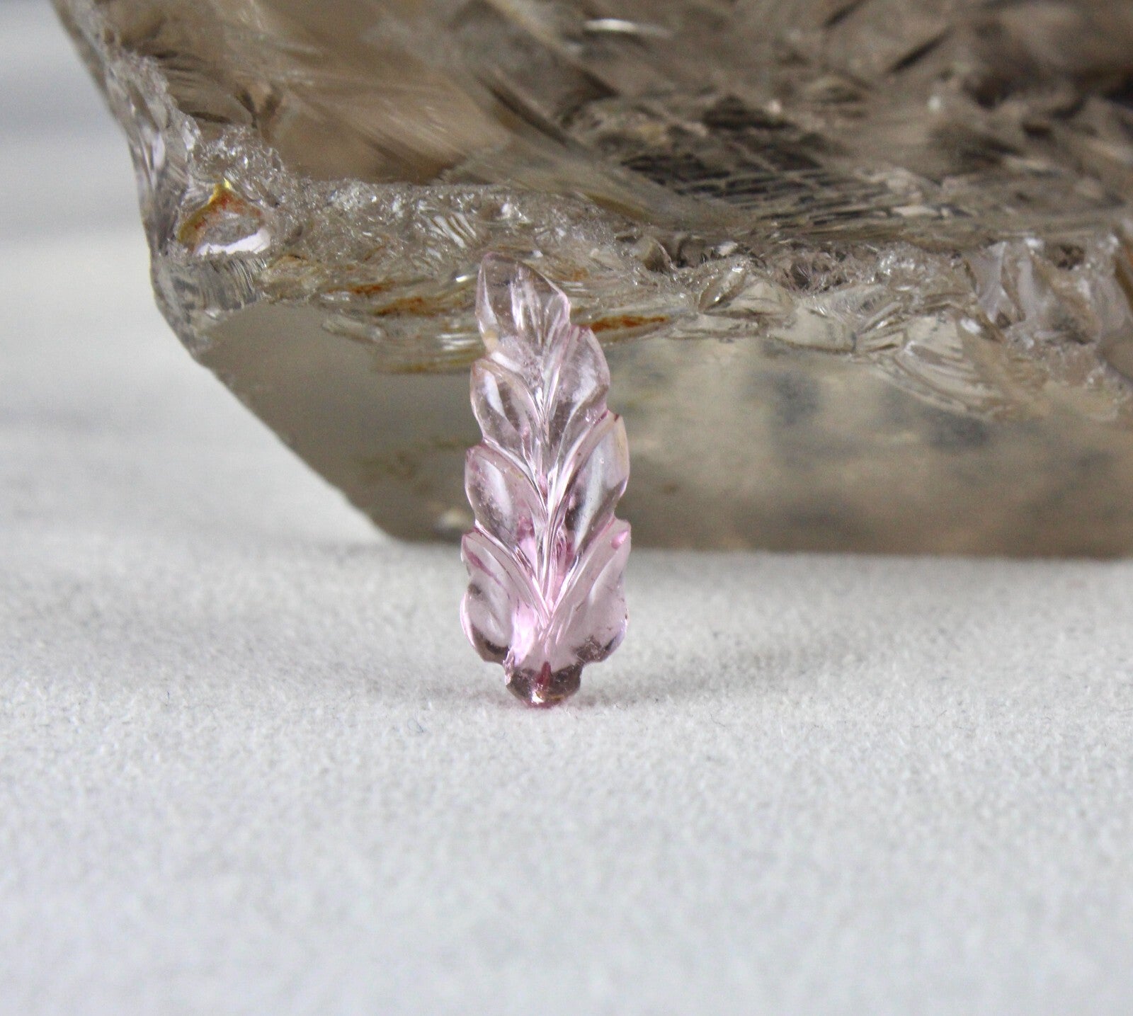Natural Pink Tourmaline 4.78 Ct Carved Leaf Gemstone For Pendant Ring Design