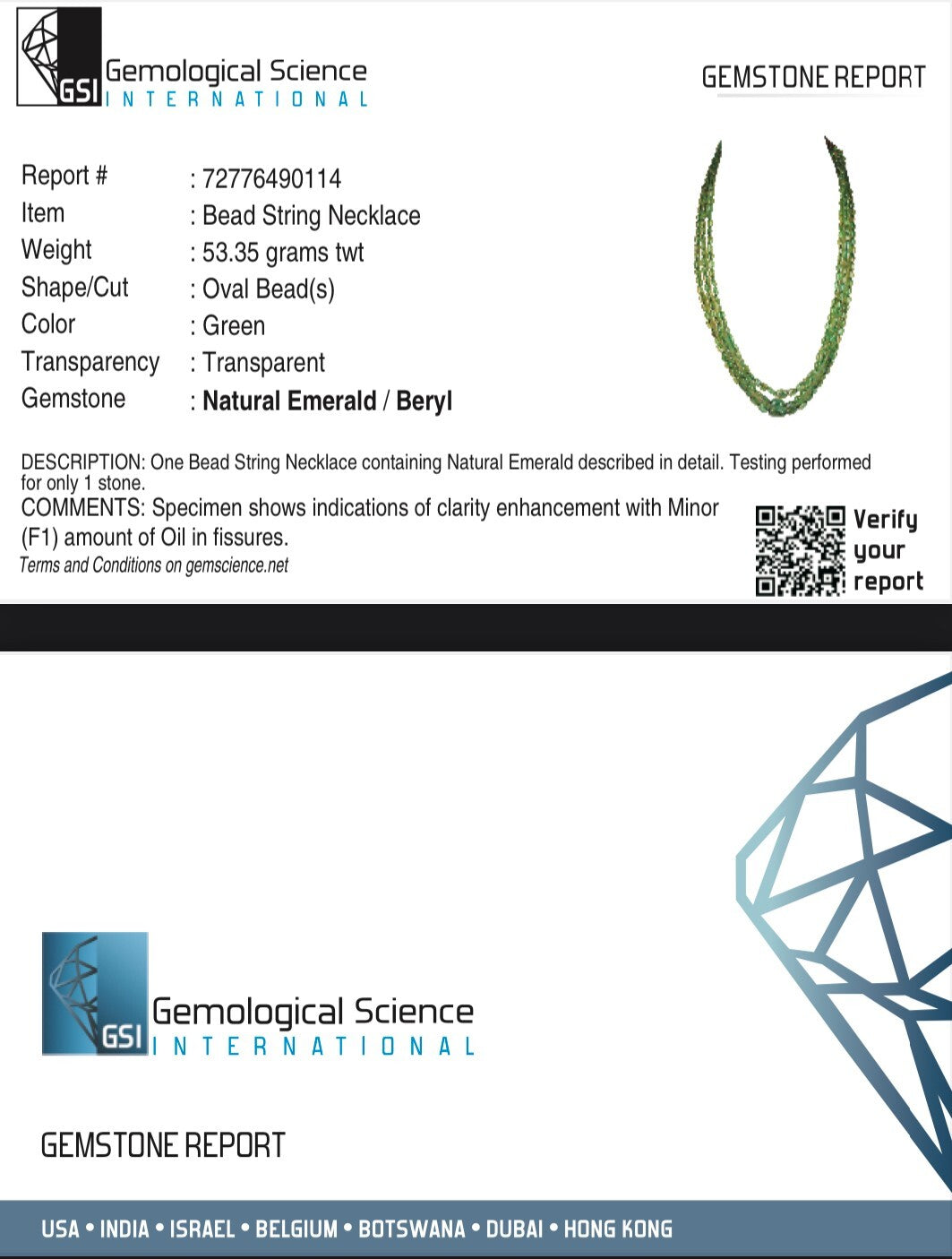 Certified Antique Natural Emerald 243.50ct Nugget Beads Gemstone Necklace