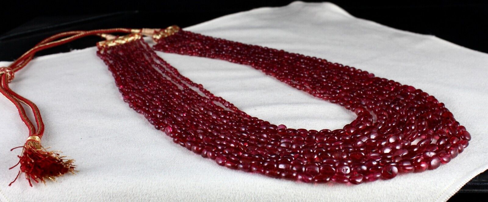 Natural Certified Red Spinel Beads Long 11 L 619 Ct Gemstone Important Necklace