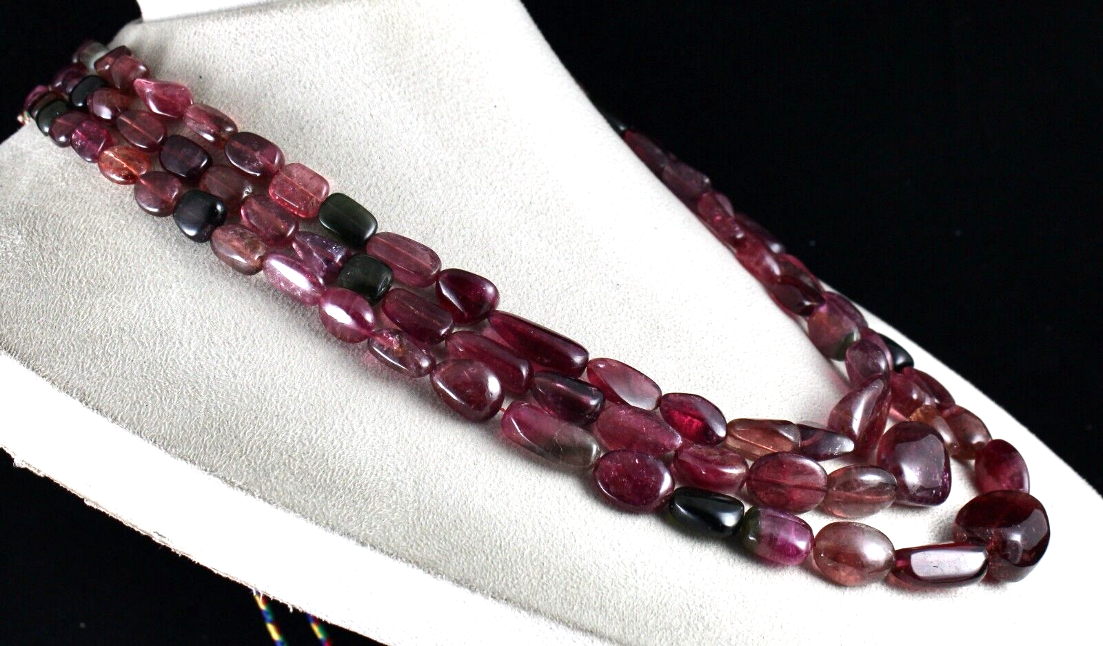 Certified Natural Tourmaline 1155 Ct Multi Fine Gemstone Beads Necklace