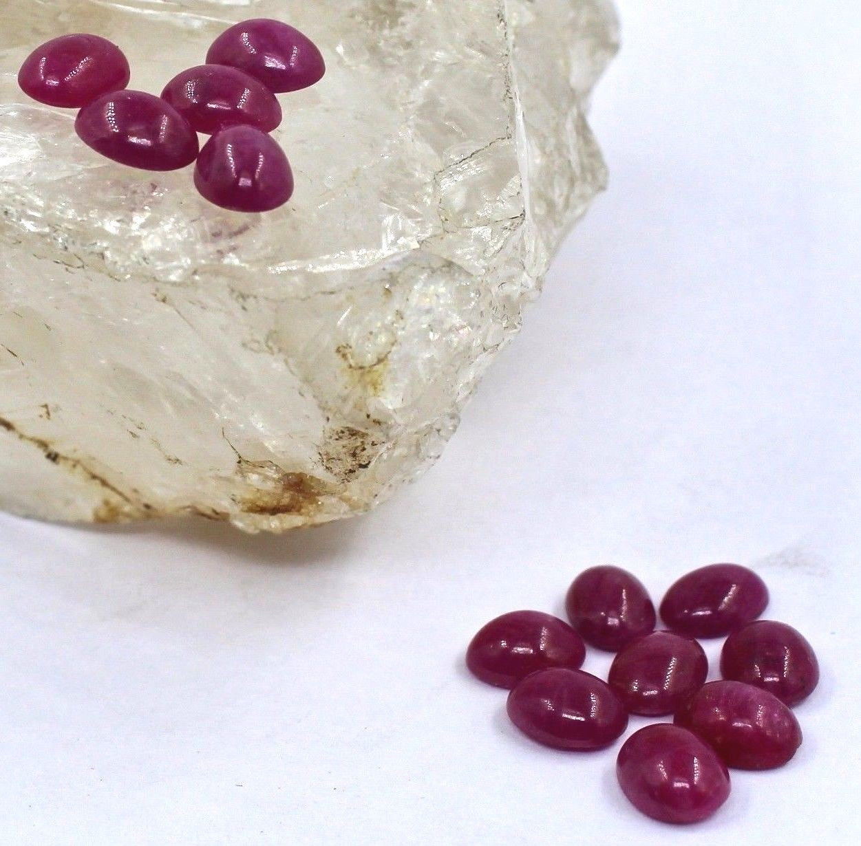 Natural Ruby 22.95 Ct Oval Cabochon 8x6mm Loose Gemstone Set