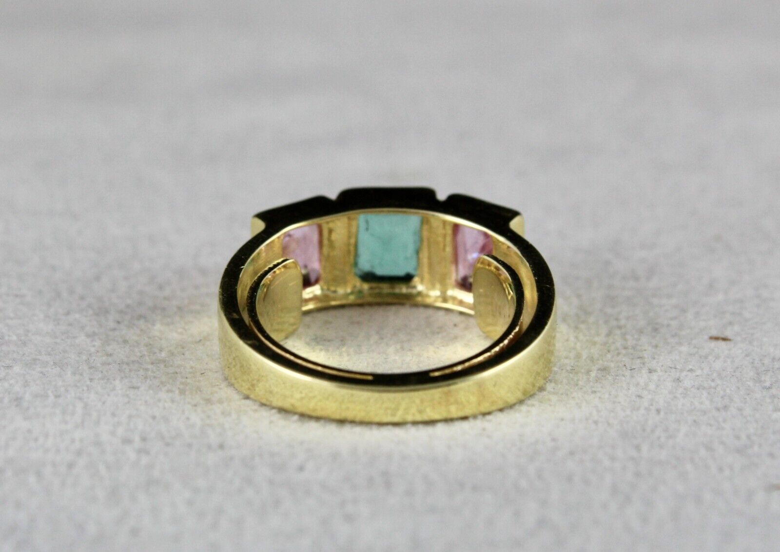 ELEGANT NATURAL OLD SPINEL EMERALD CUSHION GEMSTONE FINEST UNISEX SILVER RING
