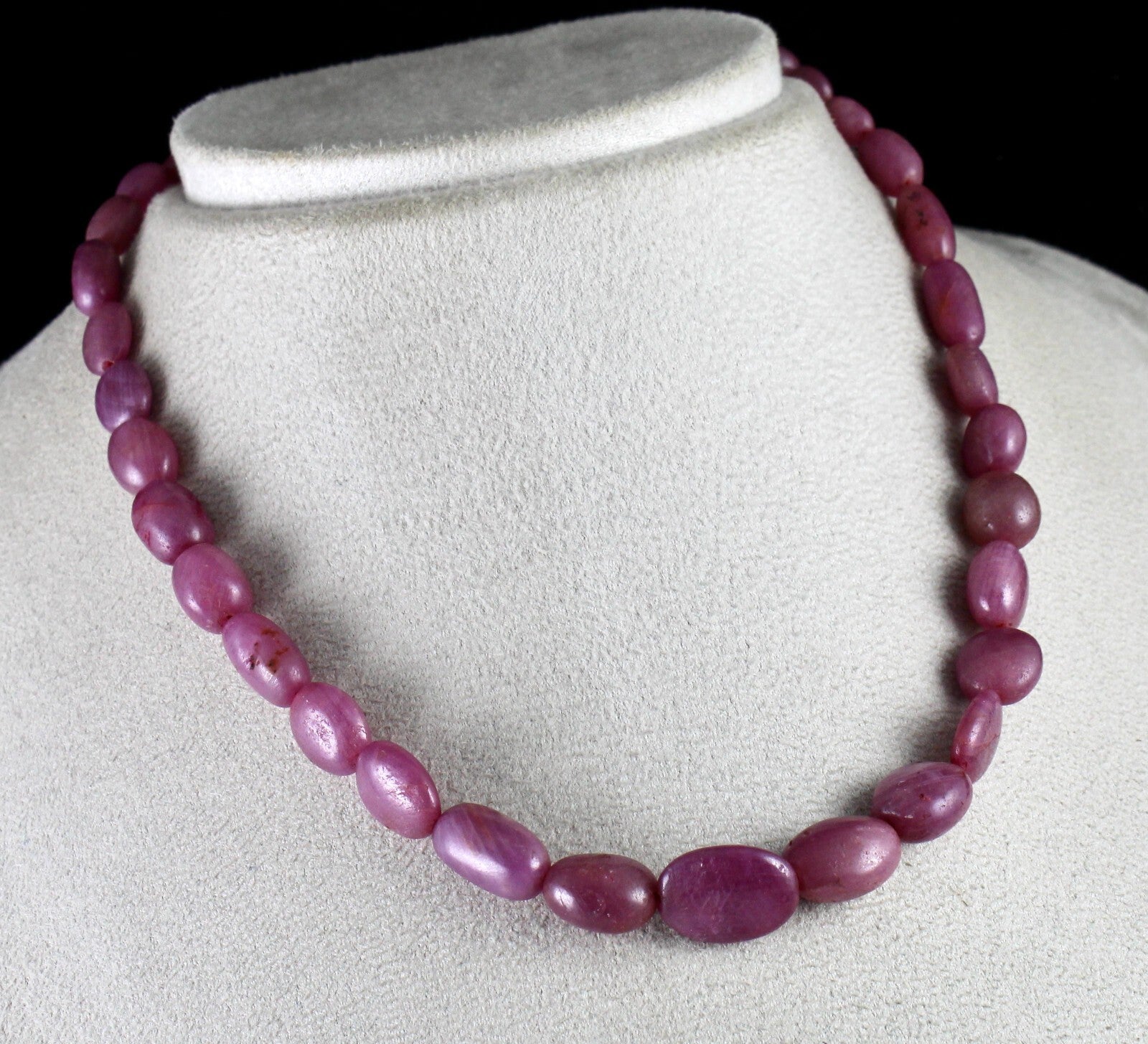 Natural Untreated Ruby Nugget Beads 263 Ct Sterling Silver Fashion Necklace 1 L