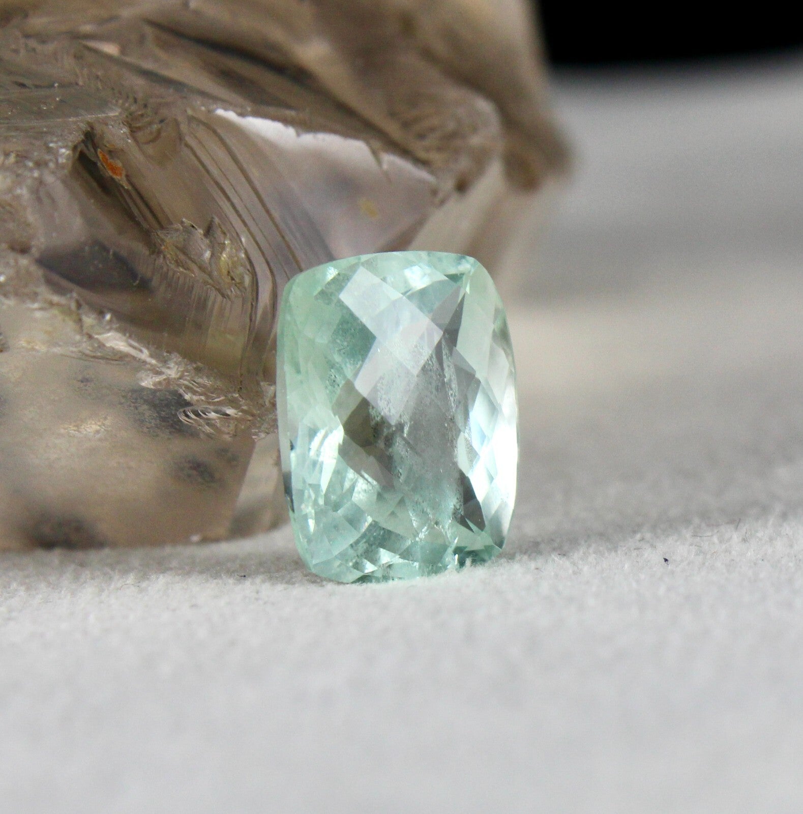 Certified Natural Blue Aquamarine 8.12ct Cushion Loose Gemstone For Ring