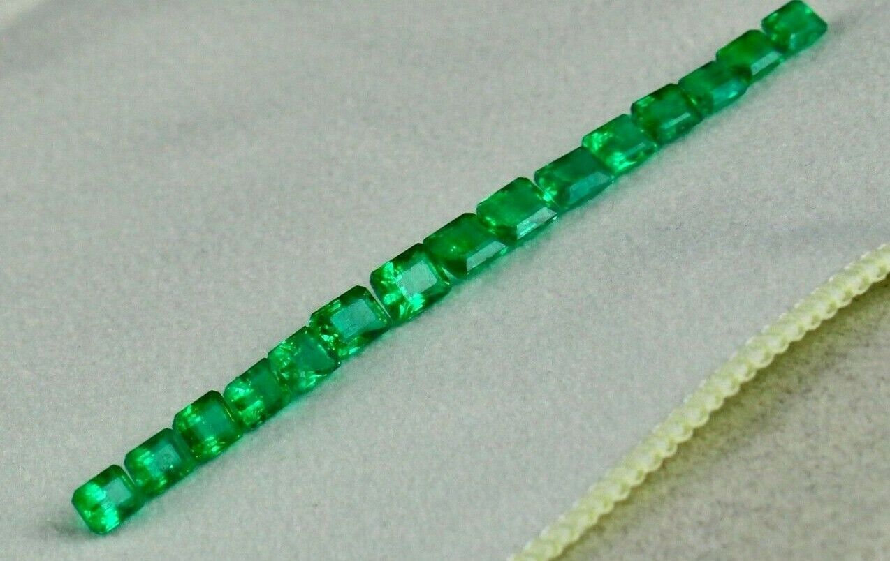 NATURAL UNTREATED EMERALD OCTAGON CUT 15 PCS 8.52 CARATS GEMSTONE FOR DESIGNING