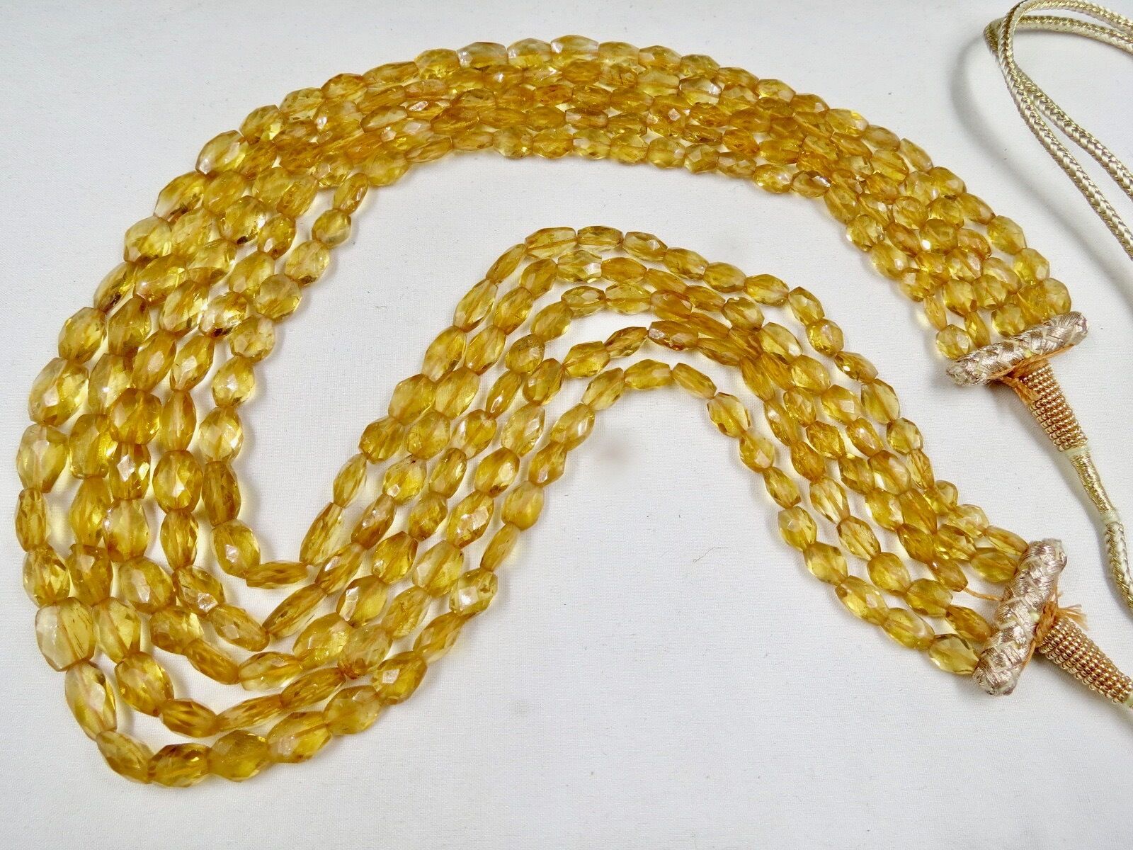 Natural Citrine Beads Faceted Long Gemstone 5 L 453 Ct Cocktail Fashion Necklace