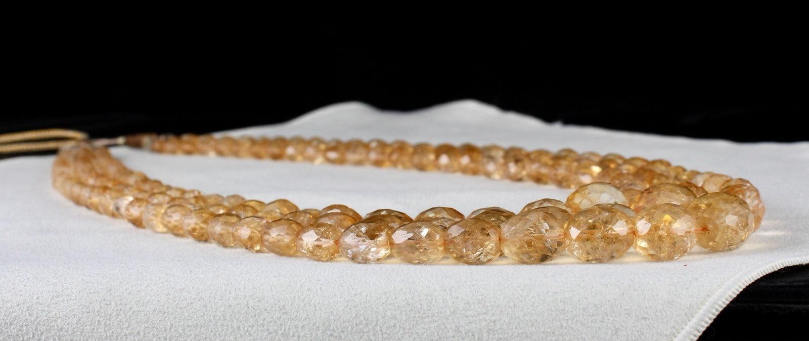 Certified Natural Citrine 831 Ct Faceted Oval Beads Yellow Fashion Necklace
