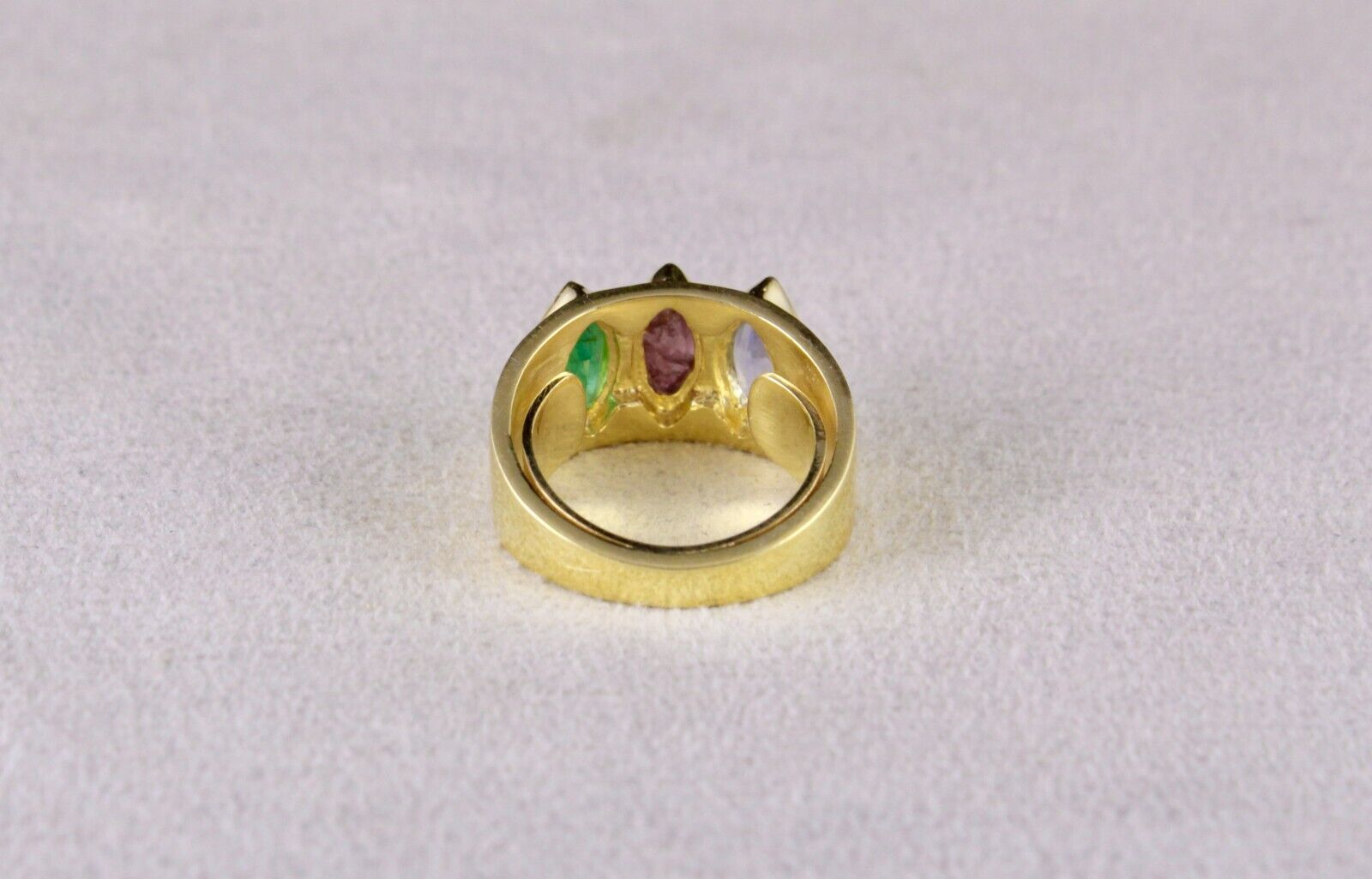 ELEGANT NATURAL EMERALD RUBY SAPPHIRE MARQUISE GEMSTONE FINEST WOMEN SILVER RING
