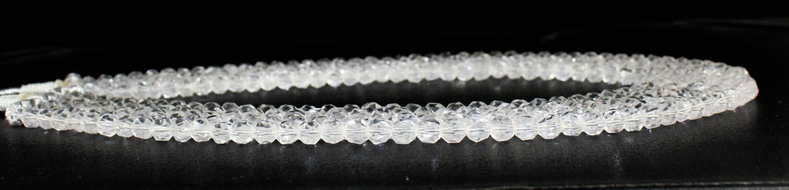 Natural Rock Crystal Quartz Faceted Round Beads Necklace 5l 932 Ct Gemstone Fine