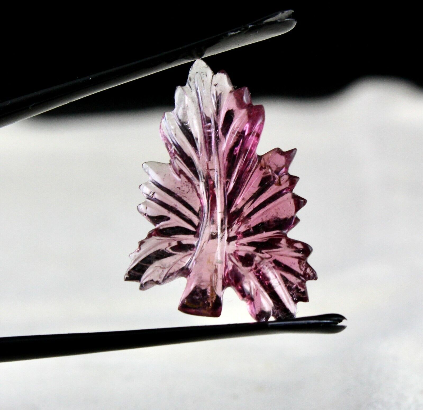 NATURAL PINK TOURMALINE CARVED LEAVES 14.13 CTS GEMSTONE DESIGNING RING PENDANT