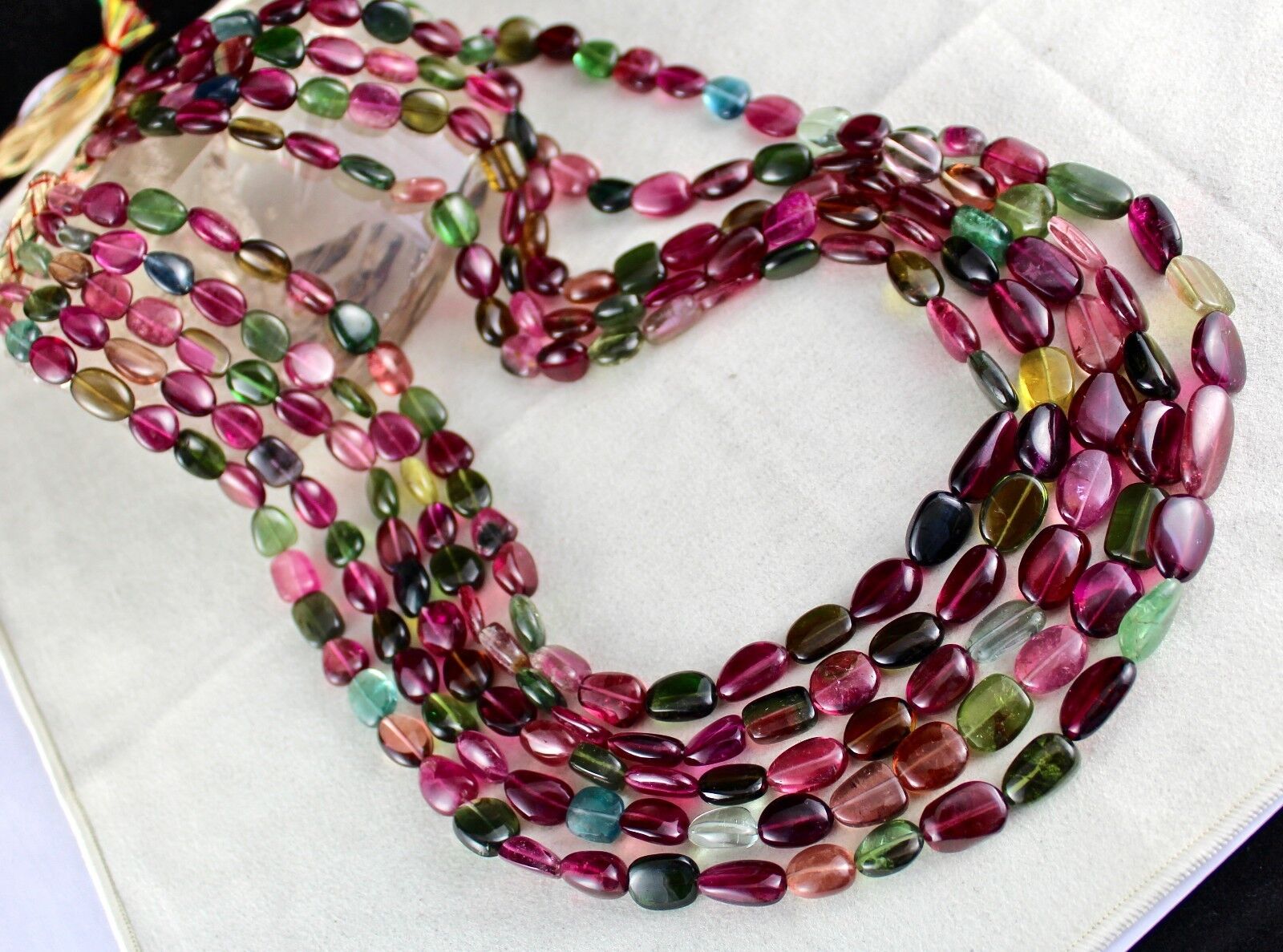 Natural Water Melon Tourmaline Beads Cabochon 5 L 1253 Ct Fine Gemstone Necklace