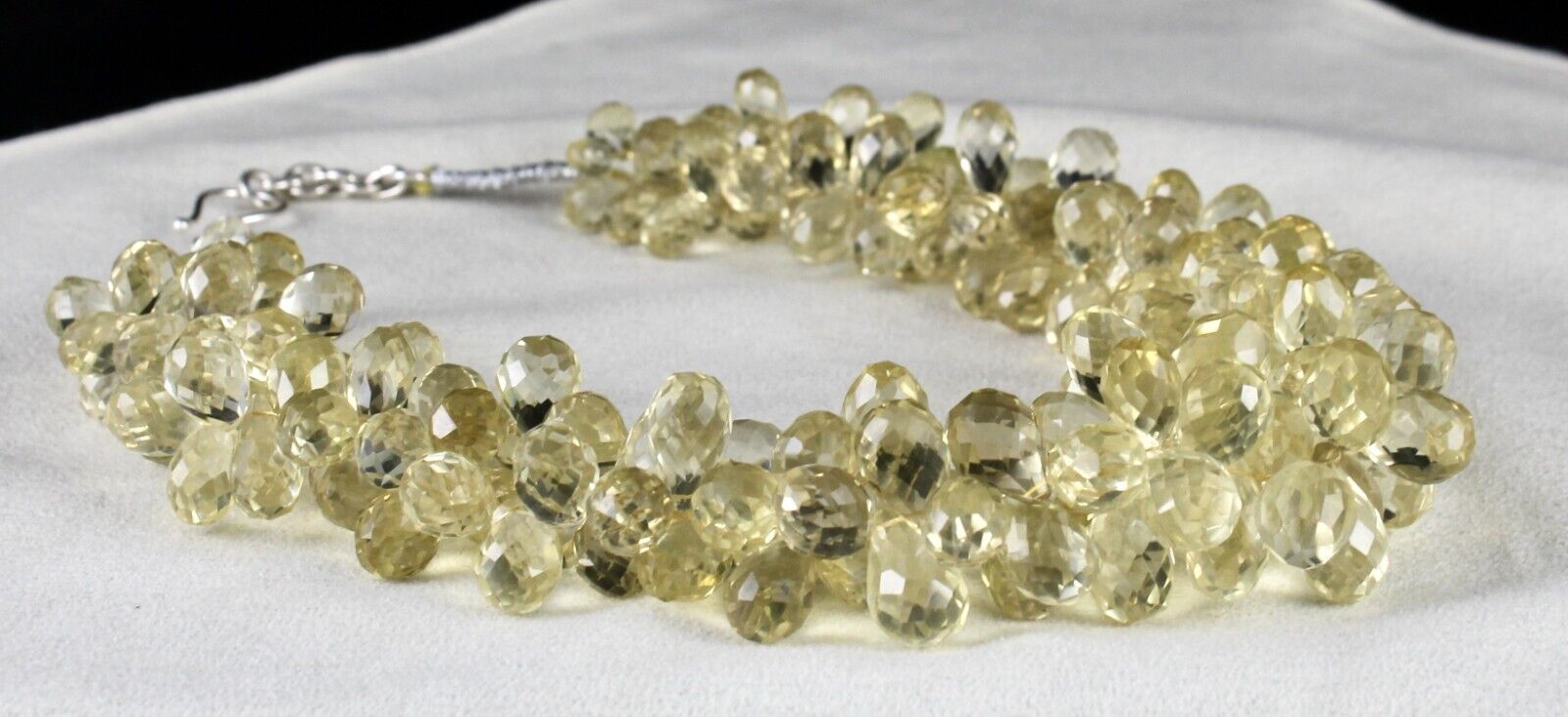 Natural Lemon Quartz Beads 2 L 1118 Ct Tear Drops Gemstone Finest Necklace