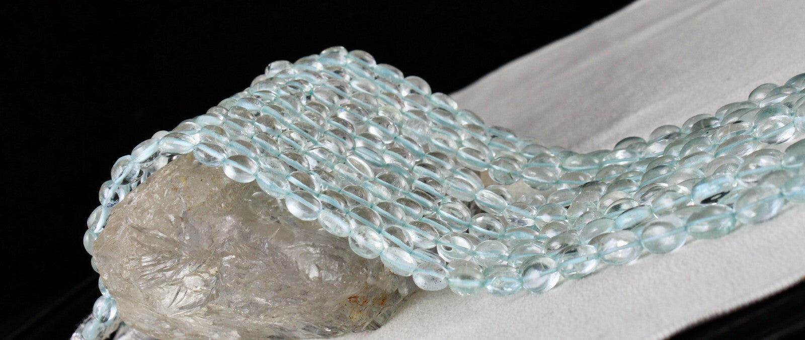 Certified Fine Natural Blue Aquamarine 680 Ct Beads Long 6 L Gemstone Necklace