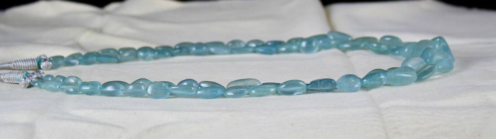 FINE NATURAL BLUE AQUAMARINE BEADS LONG 2 L 389 CARATS GEMSTONE FASHION NECKLACE