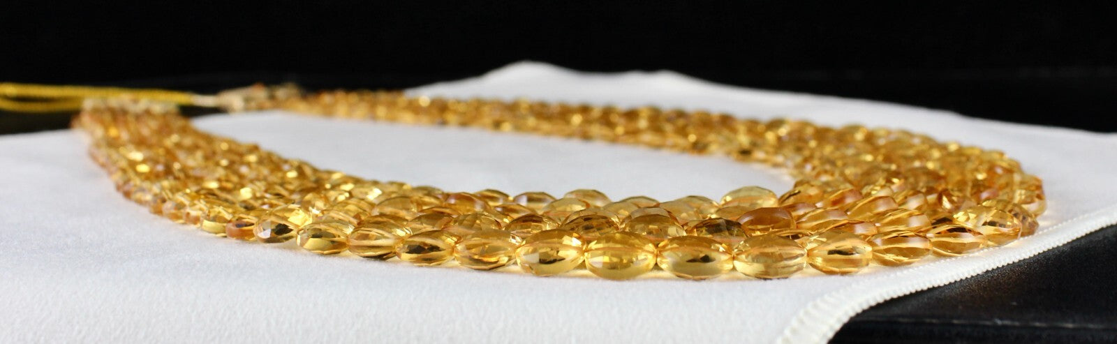 Certified Natural Yellow Citrine 626 Ct Faceted Coin Gemstone Necklace