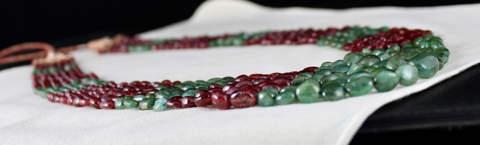 Certified Vintage Natural Spinel 724 Ct Emerald Beads Cabochon Necklace