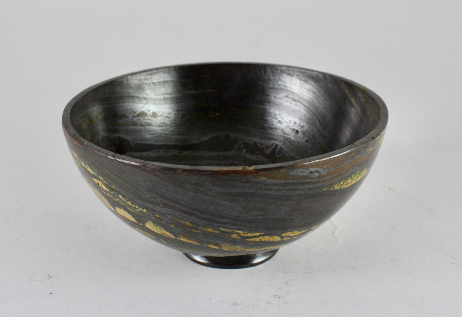 Handcrafted 4.5" Natural Tiger Eye 1565 Ct Gemstone Round Bowl Home Decor