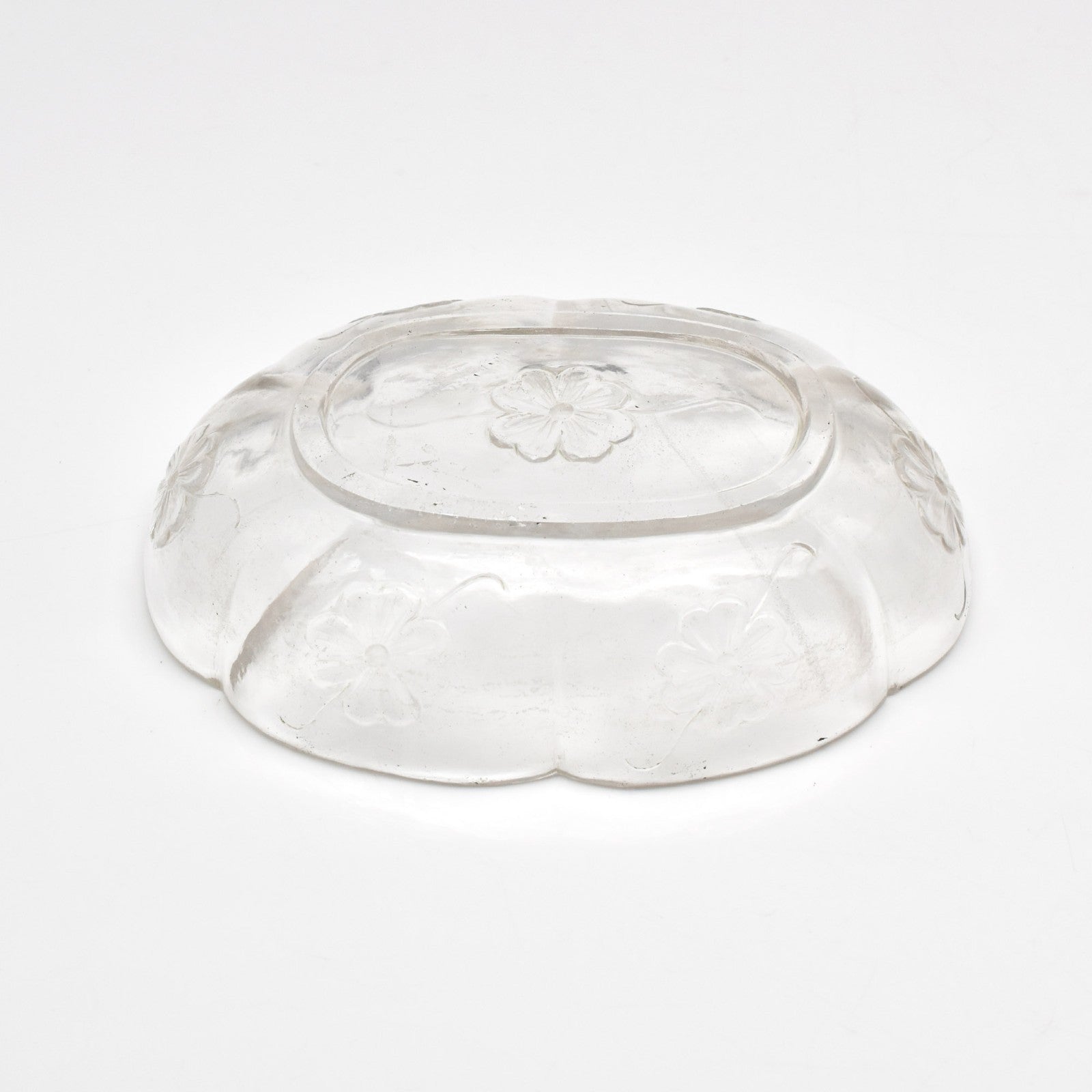 Certified Natural Rock Crystal Quartz 879 Ct Oval Engraved White Gem Bowl Decor
