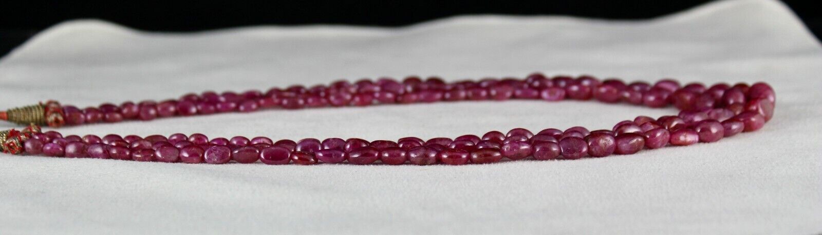 Certified Natural Ruby Beads 3 L 417 Cts Long Cabochon Gemstone Fashion Necklace