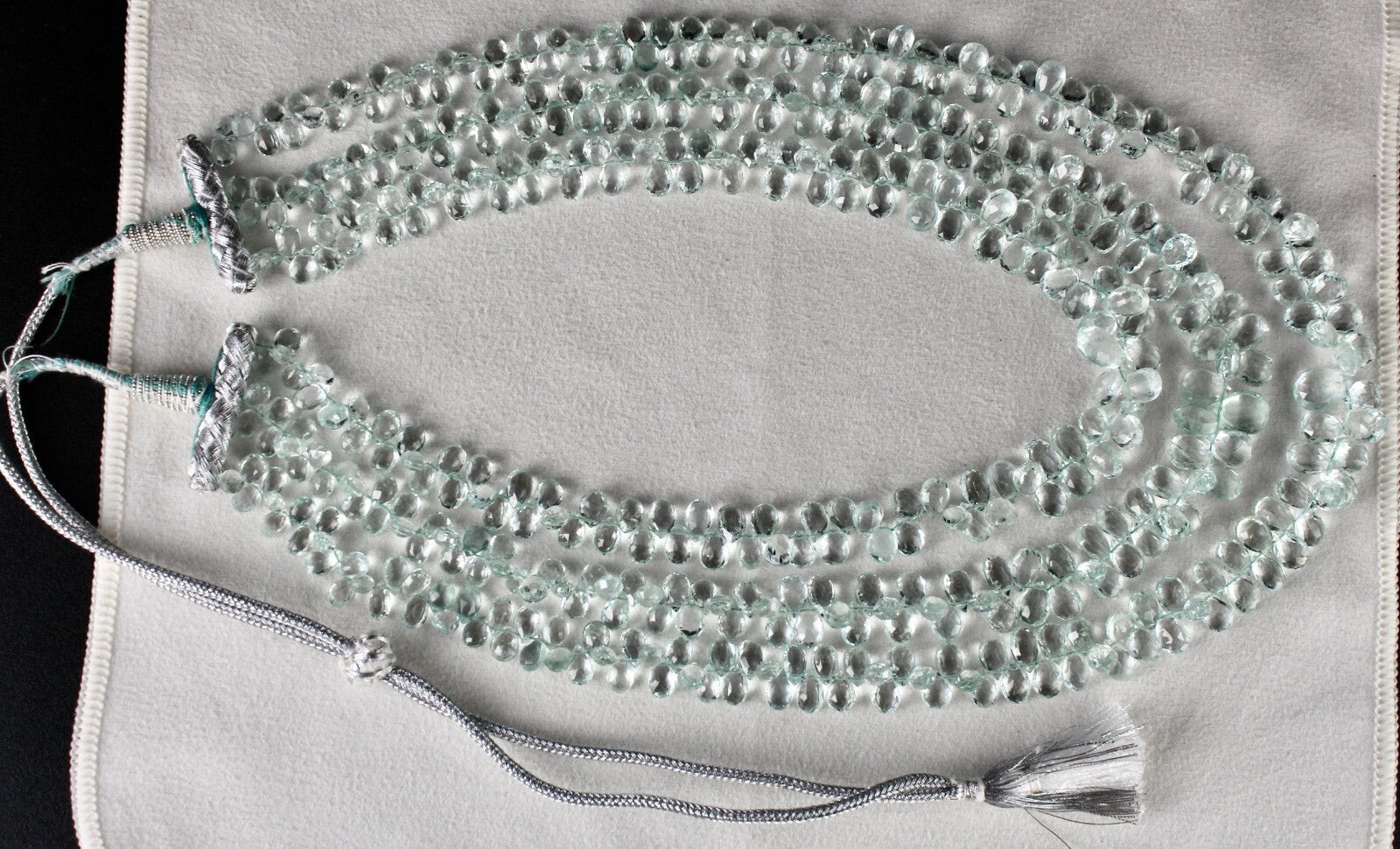 Certified Natural Blue Aquamarine Teardrop Beads Necklace 614 Ct Statement