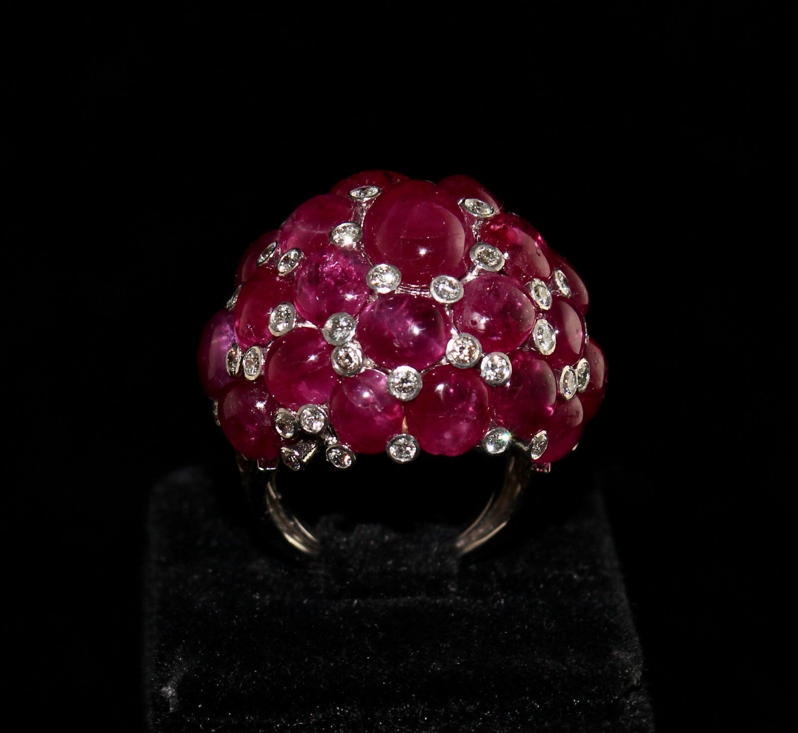 Certified 18k Gold Natural Ruby Diamond 10ct Cocktail Ring For Women