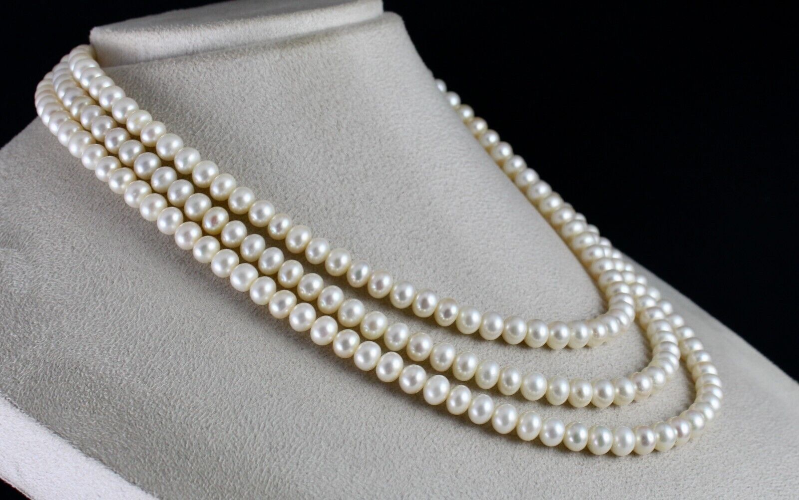 GENUINE FRESH WATER PEARL BEADS ROUND 3 L 582 CARATS GEMSTONE FASHION NECKLACE