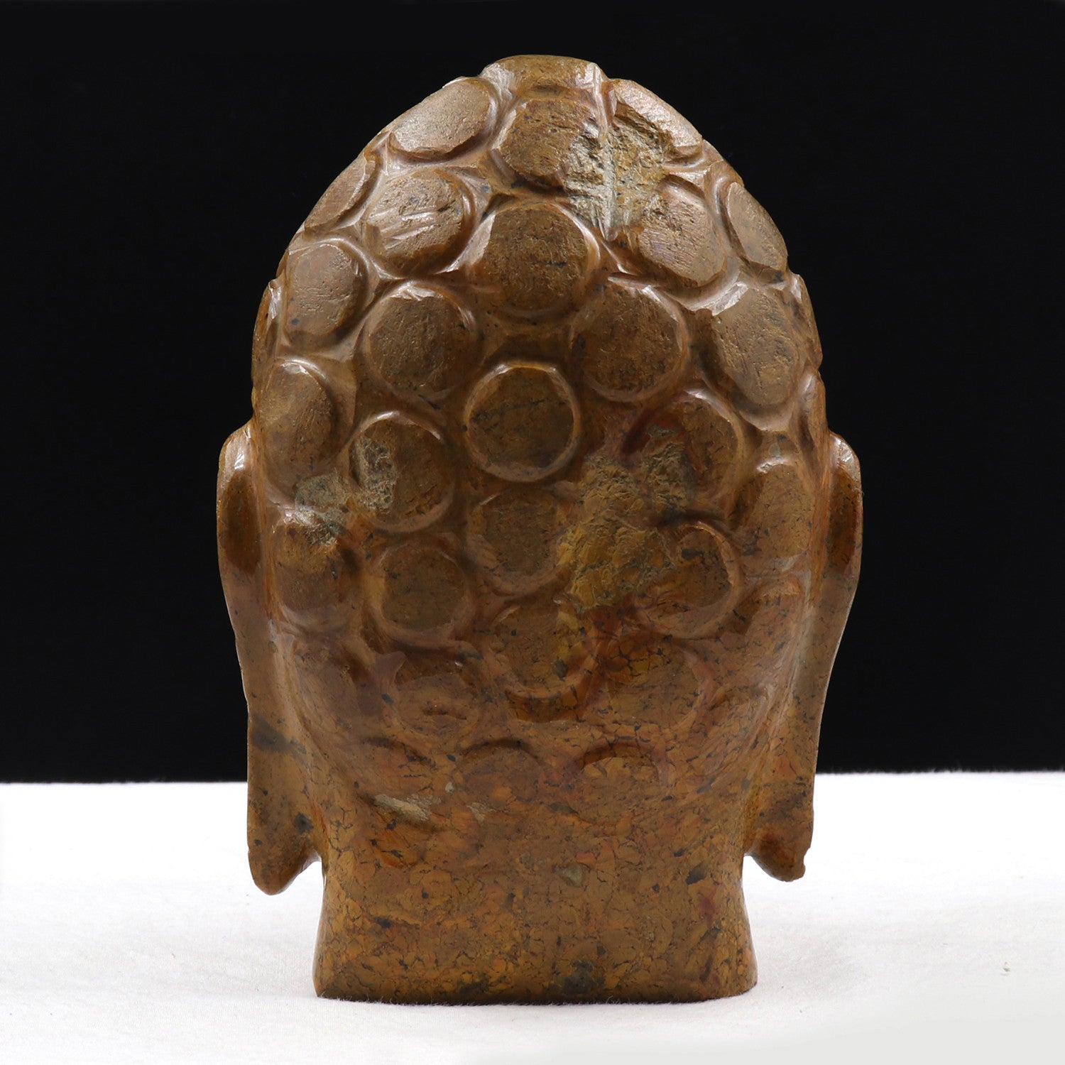 Antique Natural Yellow Jade 5345ct Buddha Head Gemstone Statue Home Decor